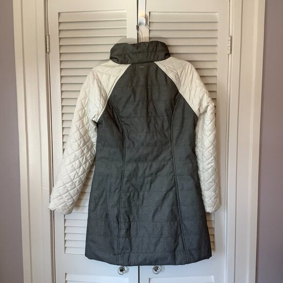 Prana women's Mixer Parka coat small quilted cream grey full zip - Picture 8 of 12